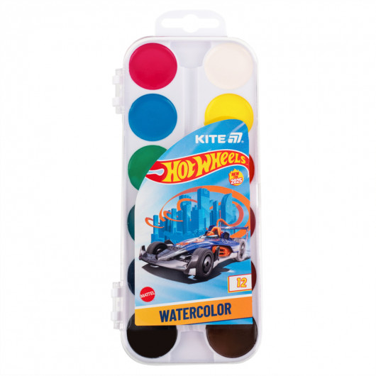 Краски акварельные, 12 цв. Hot Wheels (HW25-061) Kite - фото 1
