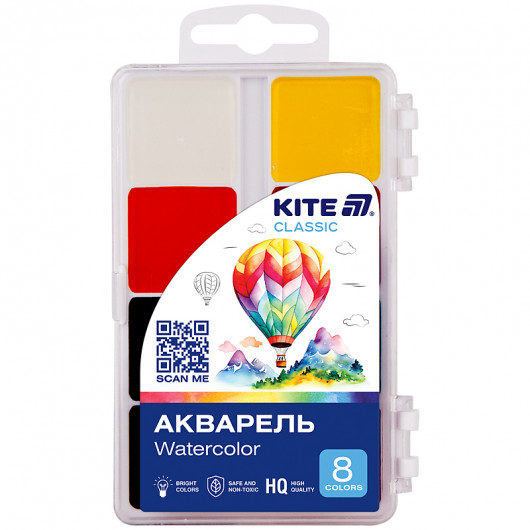 Краски акварельные, 8 цв. Kite Classic (K-065) Kite - фото 1