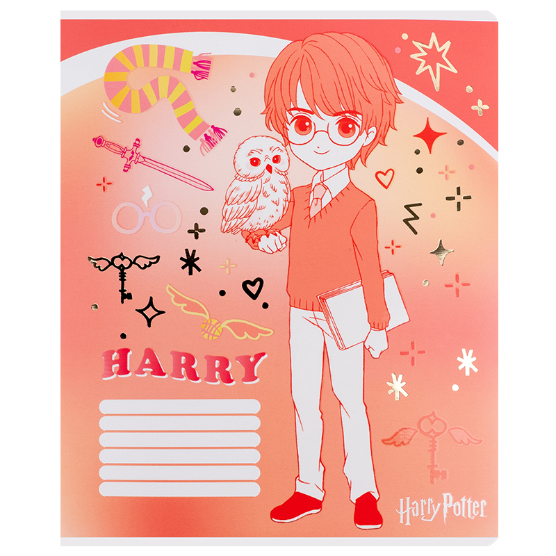 Тетрадь 18 лист., лин., фольга + УФ лак, Harry Potter (HP25-237) Kite - фото 9
