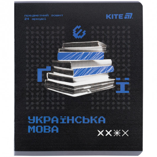 Предметная тетрадь 24 лист., лин. , гибридный лак+УФ, Techno, (K25-240-9) Kite - фото 1