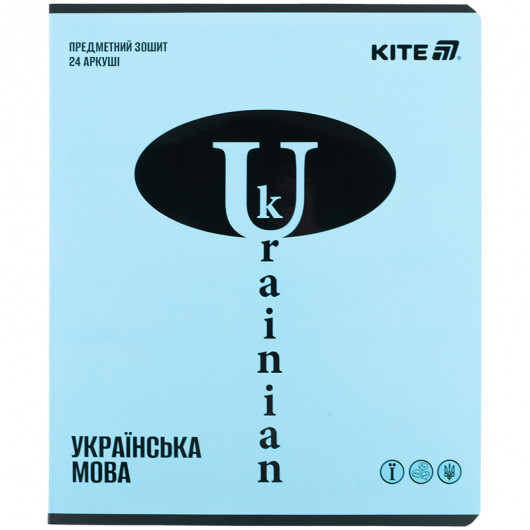 Зошит предметний 24 арк., лин., софт тач+УФ, Bright, укр. мова (K25-240-19) Kite - фото 1