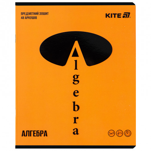 Зошит предметний 48 арк., кл., софт тач+УФ, Bright, алгебра (K25-240-13) Kite - фото 1