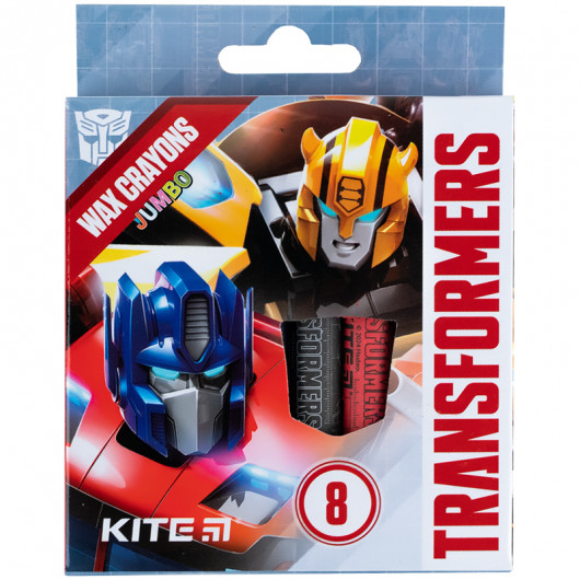 Крейда воскова Jumbo, 8 кольорів Transformers Kite - фото 1