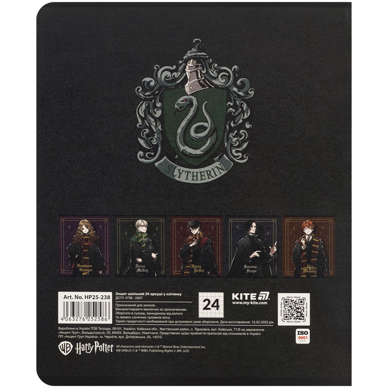 Тетрадь 24 лист., кл., гибр. лак + УФ лак, Harry Potter (HP25-238) Kite - фото 11