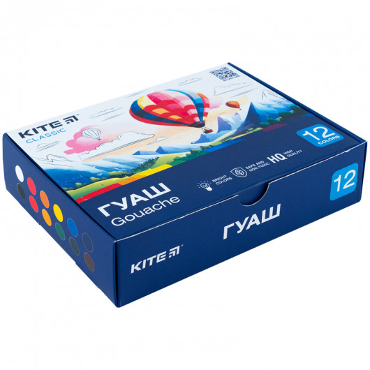 Гуашь 12 цветов, 20 мл Kite Classic (K-063) Kite - фото 1