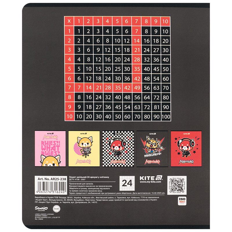 Зошит 24 арк., кл., софт тач + УФ лак, Aggretsuko (AR25-238) Kite - фото 6
