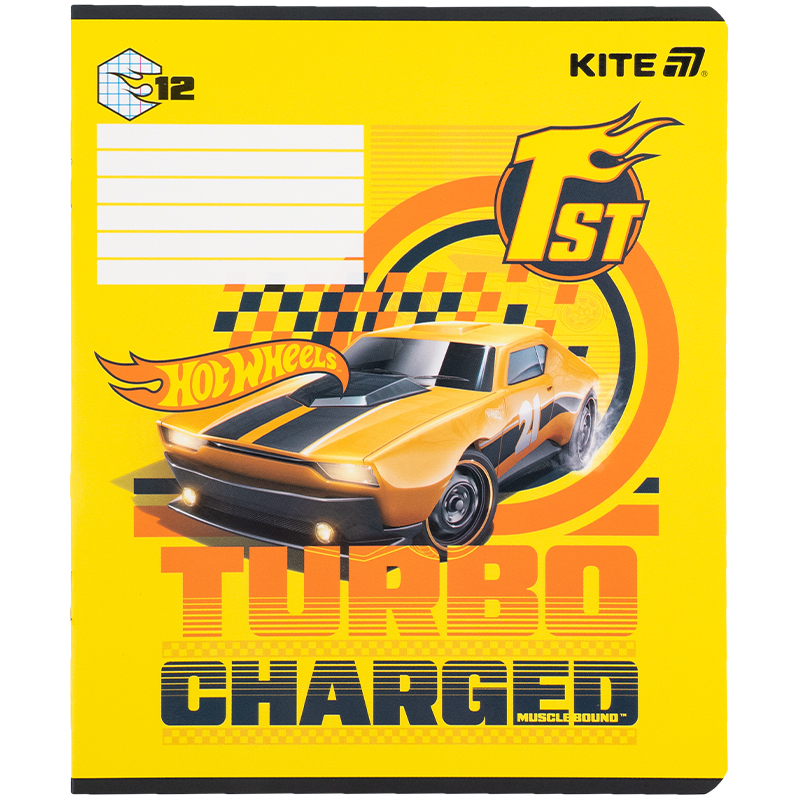 Тетрадь 12 лист., кл., гибр. лак + УФ лак, Hot Wheels-1 (HW25-232-1) Kite - фото 3
