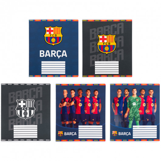 Тетрадь 12 лист., кл., софт тач + УФ лак, FC Barcelona (BC25-232) Kite - фото 1
