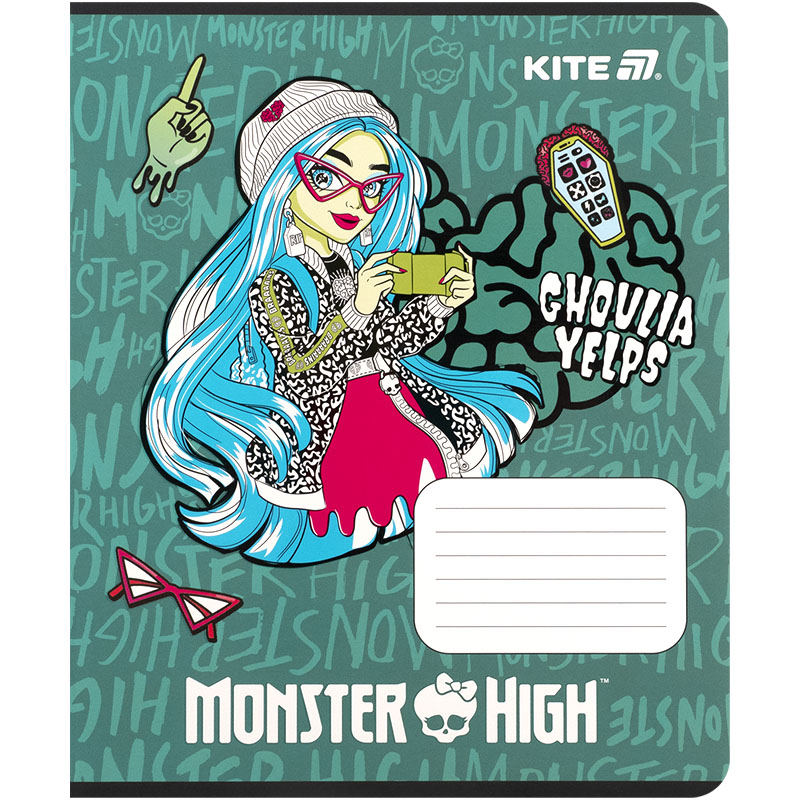 Тетрадь 12 лист., кл., софт тач + УФ лак, Monster High (MH25-232) Kite - фото 3