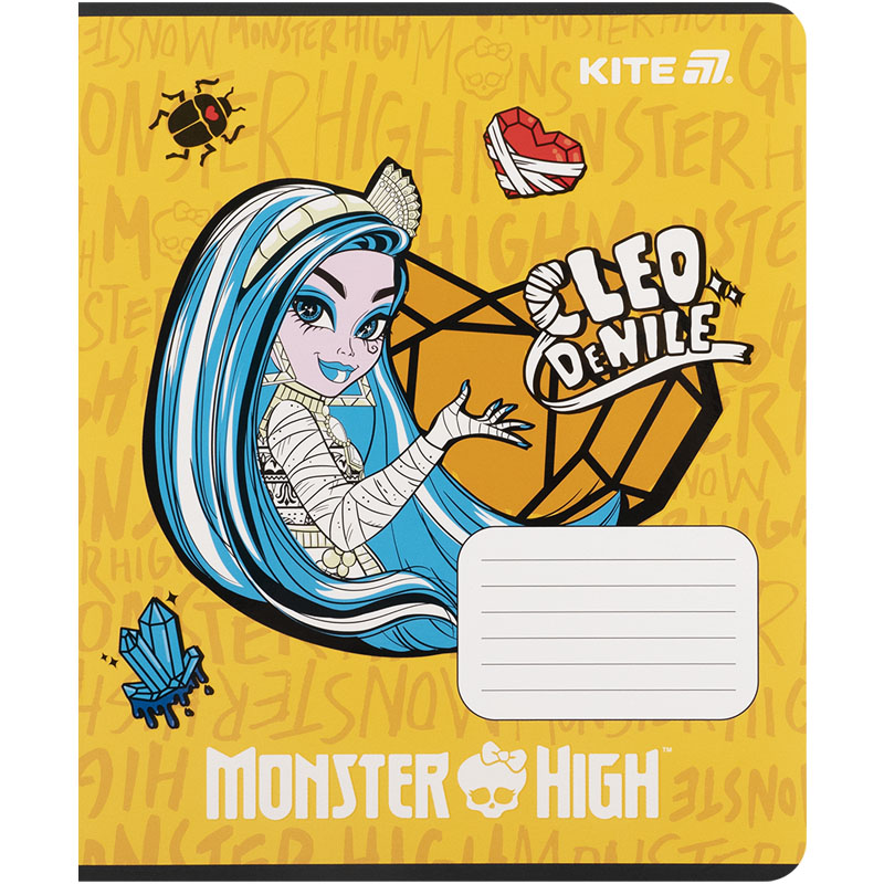Тетрадь 12 лист., кл., софт тач + УФ лак, Monster High (MH25-232) Kite - фото 9