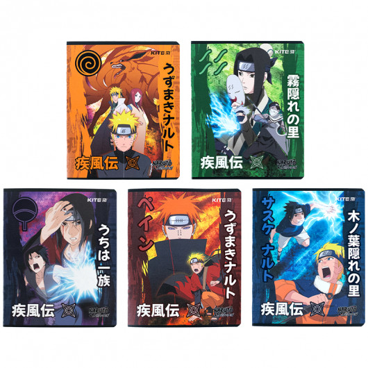 Тетрадь 24 лист.,лин., гибр. лак + УФ лак, Naruto Shippuden (NR24-239) Kite - фото 1