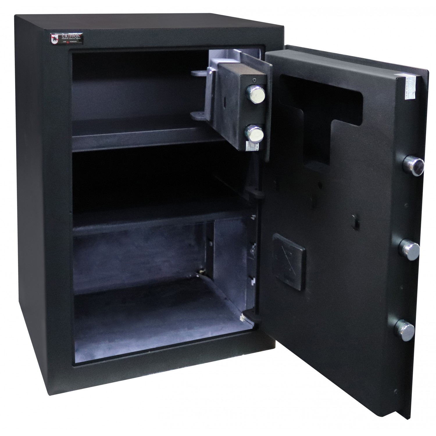 Сейф офисний (600*425*370мм.) биомет.замок у трейзері застосований елек.код.замок M.60.FP BLACK Griffon - фото 2
