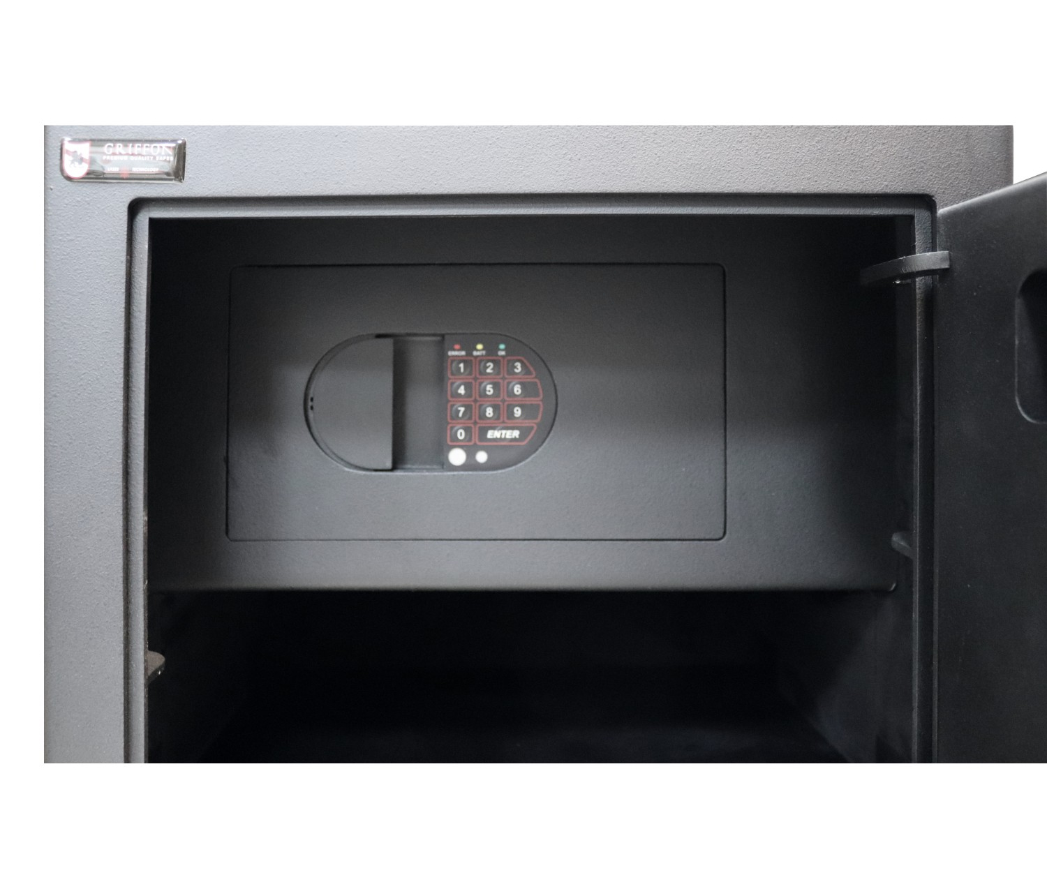 Сейф офисний (600*425*370мм.) биомет.замок у трейзері застосований елек.код.замок M.60.FP BLACK Griffon - фото 3