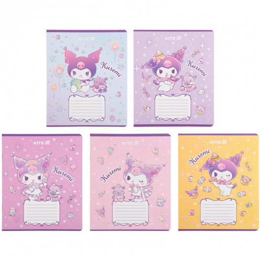 Тетрадь 12 лист., кл., УФ лак + глитер, Hello Kitty-3 (HK25-232-3) Kite - фото 1