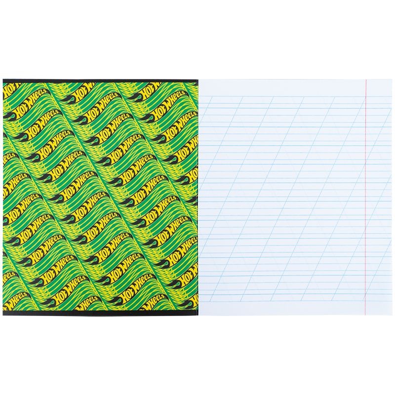 Тетрадь 12 лист., кос., гибр. лак + УФ лак, Hot Wheels (HW25-235) Kite - фото 1