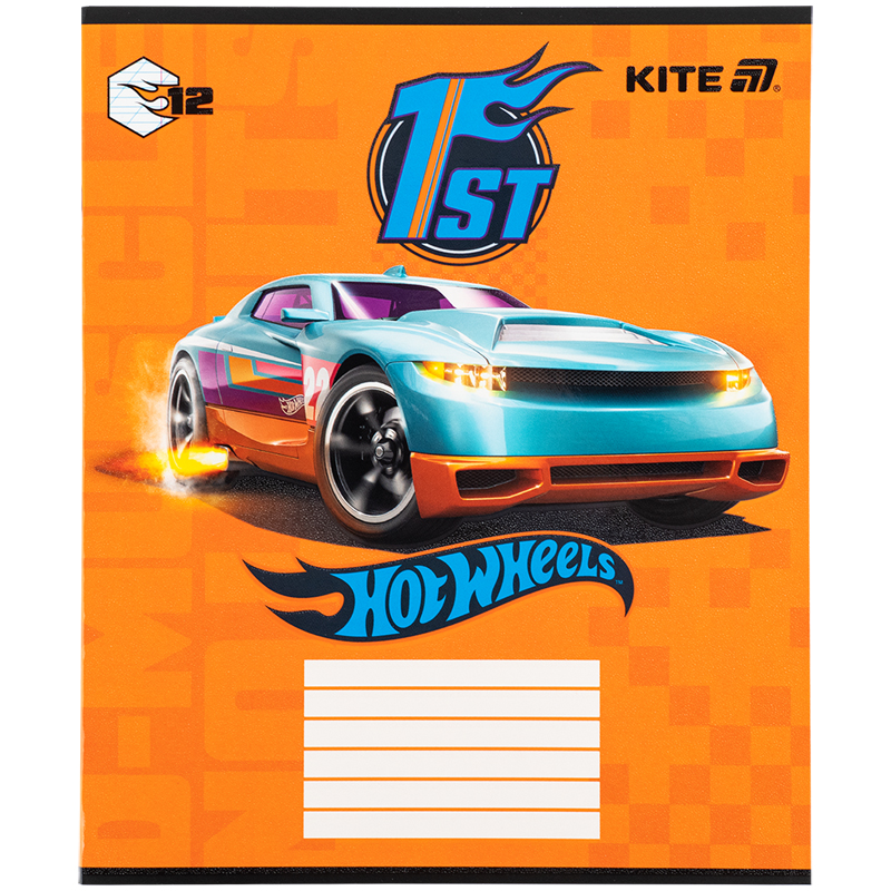 Тетрадь 12 лист., кос., гибр. лак + УФ лак, Hot Wheels (HW25-235) Kite - фото 8