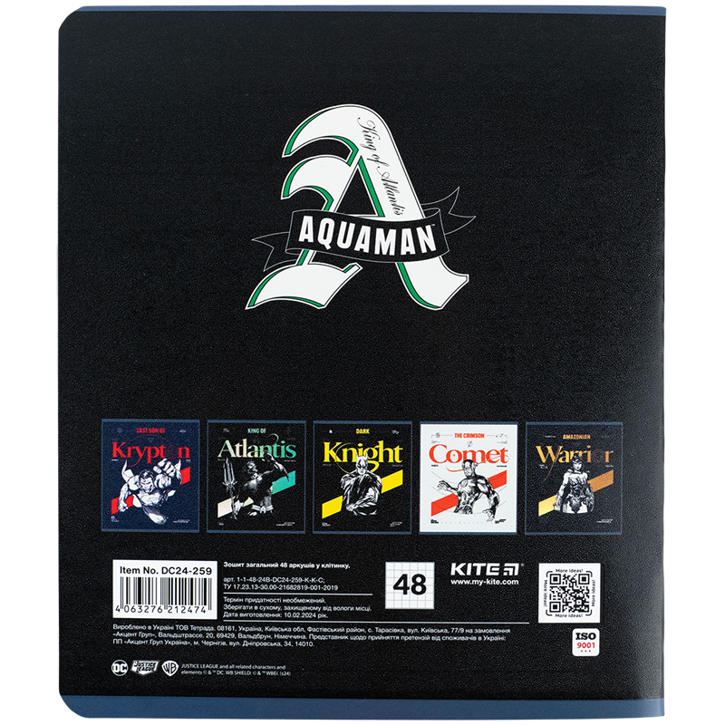 Тетрадь 48 лист., кл., гибр. лак + УФ лак, DC Comics (DC24-259) Kite - фото 5