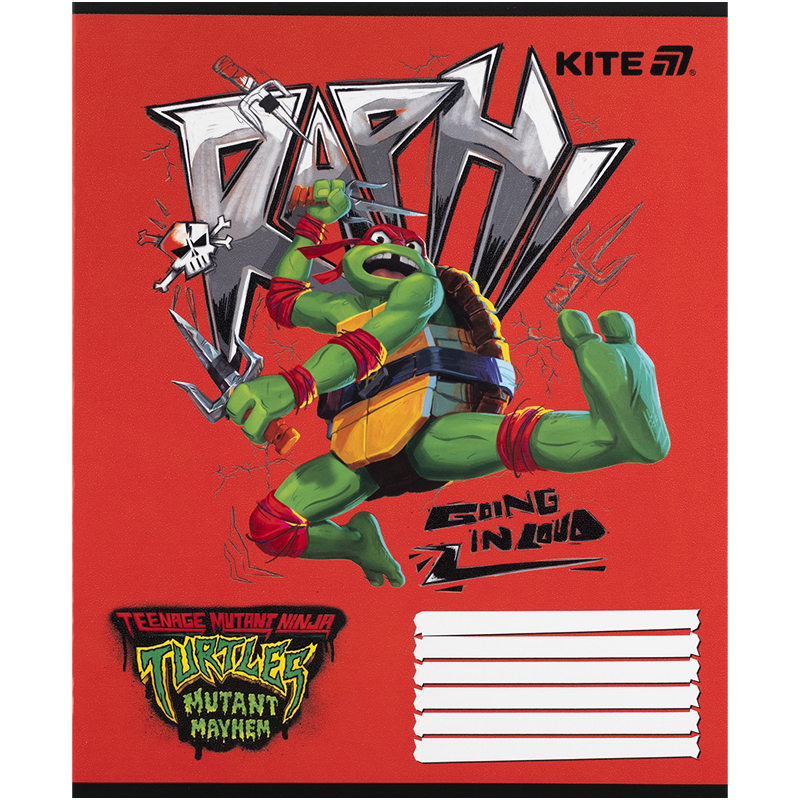 Тетрадь 12 лист., кос., гибр. лак + УФ лак, Ninja Turtles (NT25-235) Kite - фото 3