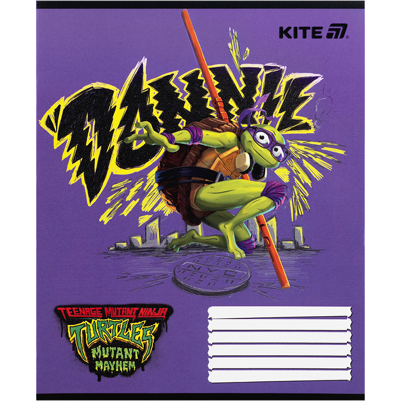 Тетрадь 12 лист., кос., гибр. лак + УФ лак, Ninja Turtles (NT25-235) Kite - фото 7