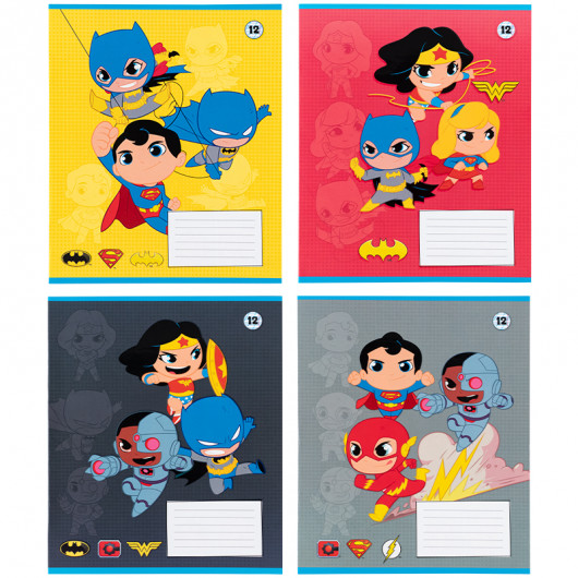 Тетрадь 12 лист., кос., софт тач + УФ лак, DC Comics (DC25-235) Kite - фото 1