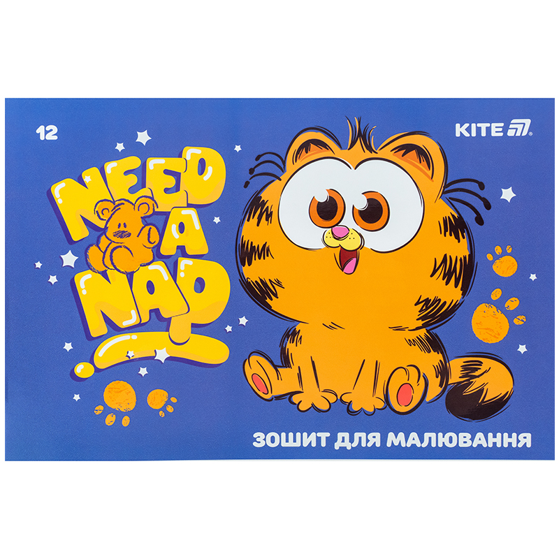 Тетрадь для рисования, 12 лист., скоба, гибр. лак + УФ лак, Garfield (GF25-241) Kite - фото 5