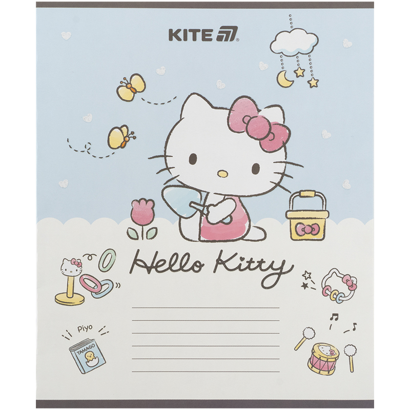 Тетрадь 12 лист., кос., УФ лак + глитер, Hello Kitty-1 (HK25-235-1) Kite - фото 4