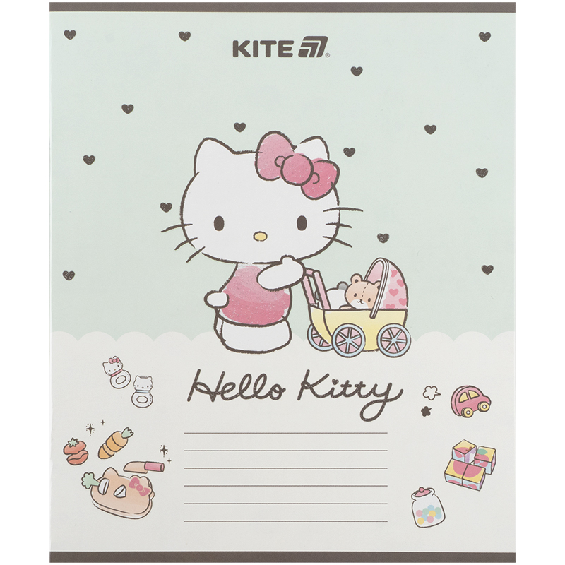 Тетрадь 12 лист., кос., УФ лак + глитер, Hello Kitty-1 (HK25-235-1) Kite - фото 8