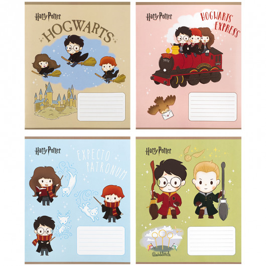 Тетрадь 12 лист., кос., УФ лак объёмный, Harry Potter (HP25-235) Kite - фото 1