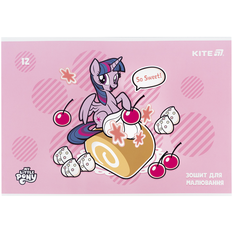 Тетрадь для рисования, 12 лист., скоба, софт тач + УФ лак, Little Pony (LP25-241) Kite - фото 2