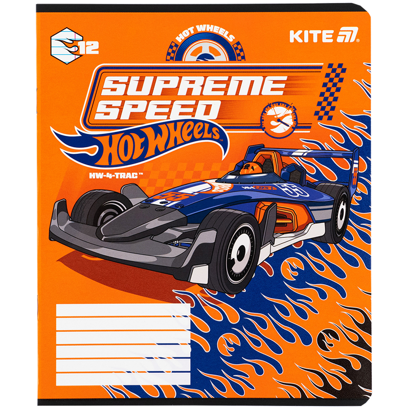 Тетрадь 12 лист., лин., гибр. лак + УФ лак, Hot Wheels (HW25-234) Kite - фото 4