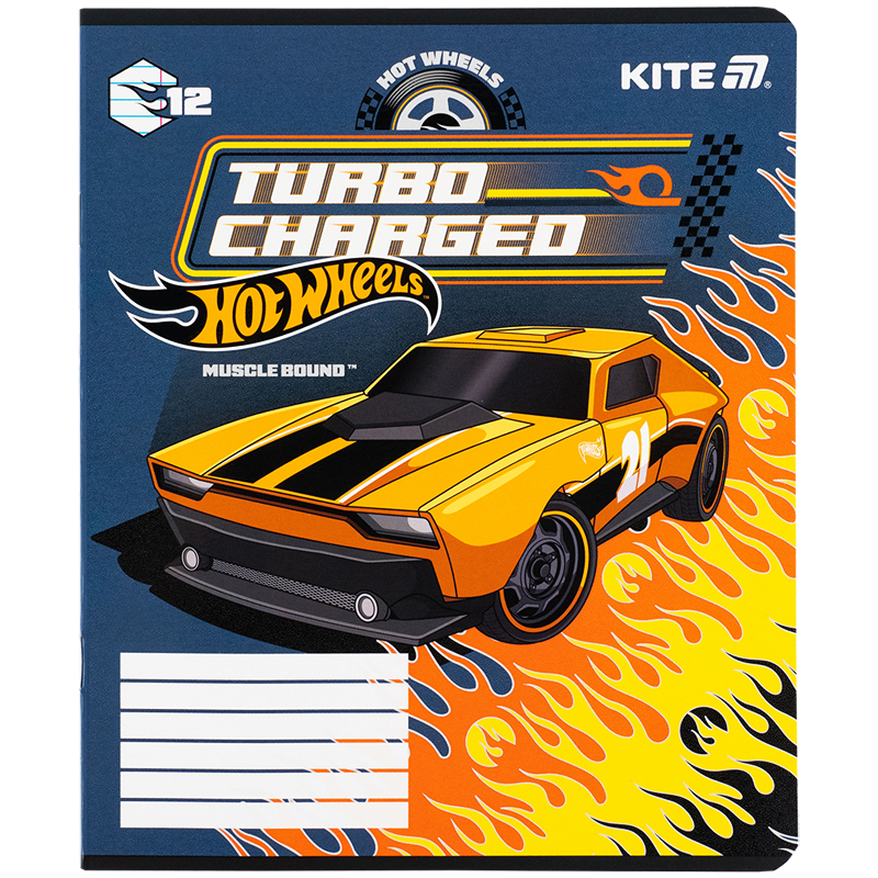 Тетрадь 12 лист., лин., гибр. лак + УФ лак, Hot Wheels (HW25-234) Kite - фото 9