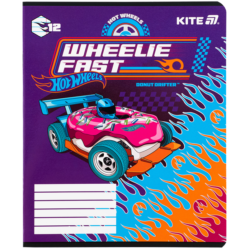 Тетрадь 12 лист., лин., гибр. лак + УФ лак, Hot Wheels (HW25-234) Kite - фото 11