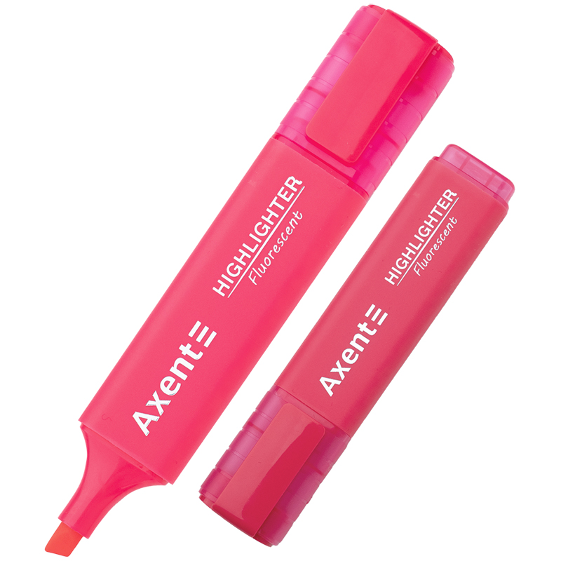 Маркер текстовый Highlighter 2537-A, 1-5 мм клиноп., розов. Axent - фото 2
