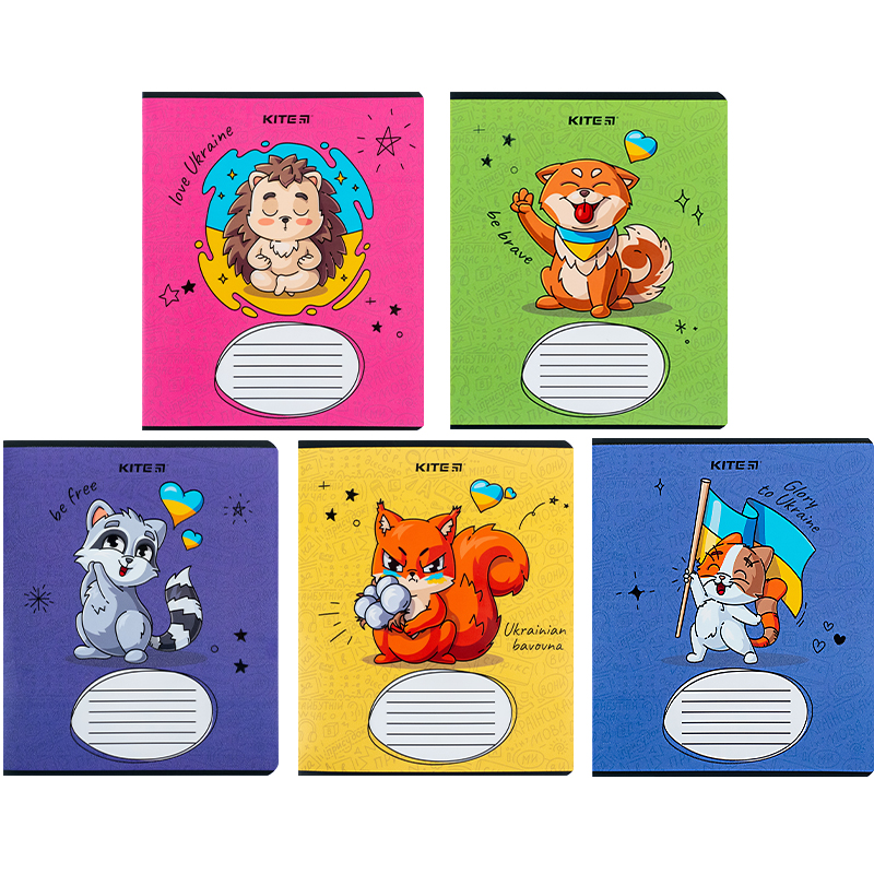 Зошит 12 арк., лін., гібр. лак + УФ лак, Хоробрі тварини (K24-234-2) Kite - фото 9