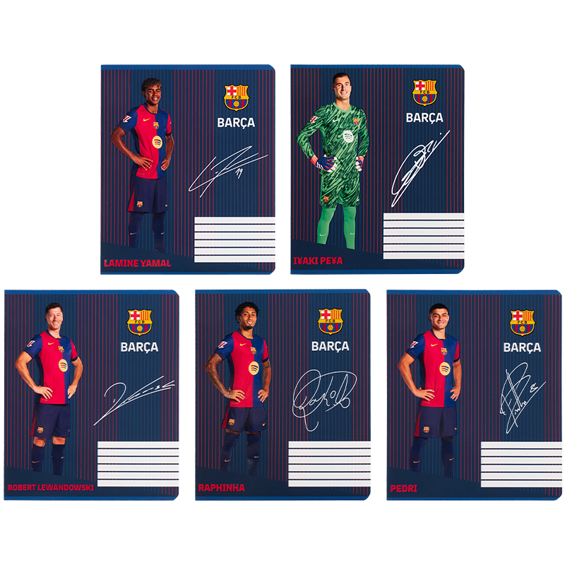Тетрадь 18 лист., кл., софт тач + УФ лак, FC Barcelona (BC25-236) Kite - фото 7