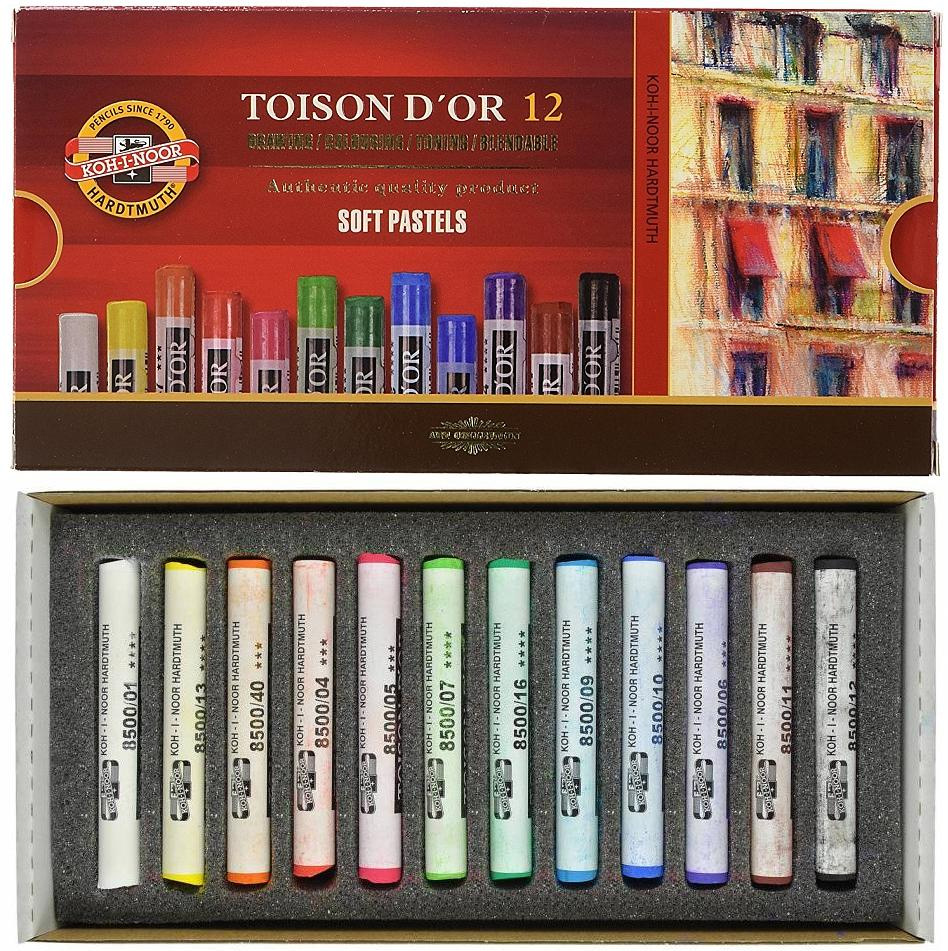 Пастель сухая 12 цветов, TOISON D'OR 8512 Koh-i-noor - фото 2