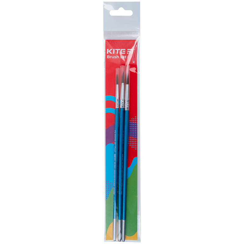 Набір із 3-х пензлів поні круглий 2, 4, 6 Kite - фото 1