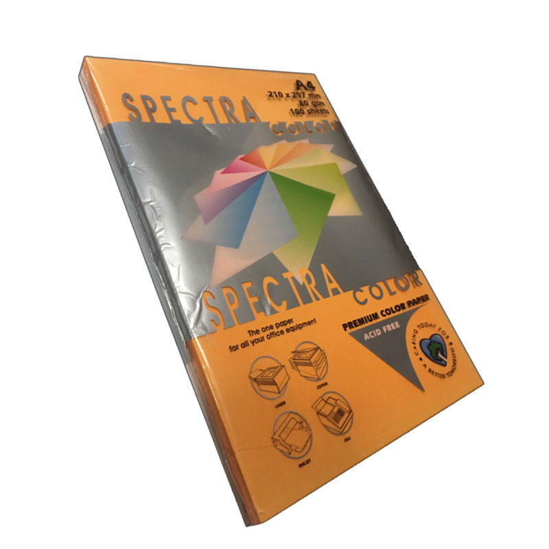 Бумага цветная Color A4 неон 75г./м2. Orange, 500листов, оранж. Spectra Color - фото 3