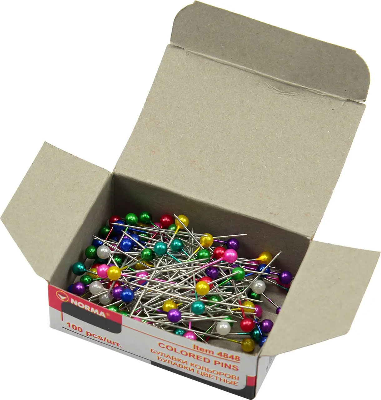 Булавки цветные 28мм., 100шт., карт. упак. ассорт. NORMA - фото 2