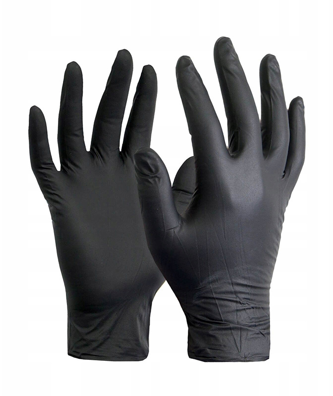 Рукавички нітрілові без пудри полегшеніl, розмір L, 100шт./уп., чорн. Medicom - фото 2