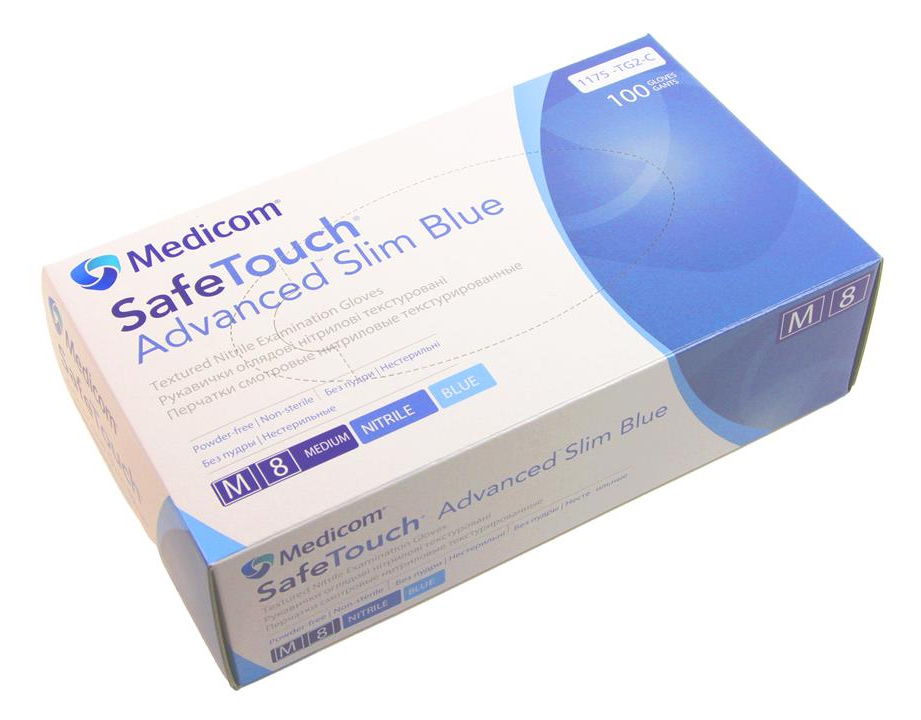 Перчатки нитриловые неоп. SafeTouch® Advanced™ Slim 1175-TG- C (3,6г), разм. M, 100шт./уп., голуб. Medicom - фото 3