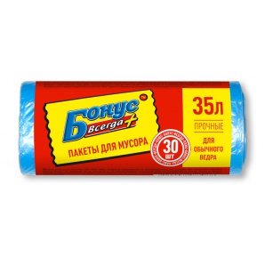 Мішки для сміття на 35л. 45*55см*30шт., Бонус син. Бонус - фото 1