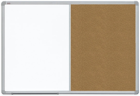 Дошка комбінована магнітна сухостиральна/пробкова ALU23 90*120см., алюмінієва рамка, лак 2x3 - фото 2