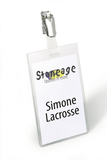 Бейдж вертикальный 60*90мм., с клипом Durable - фото 3