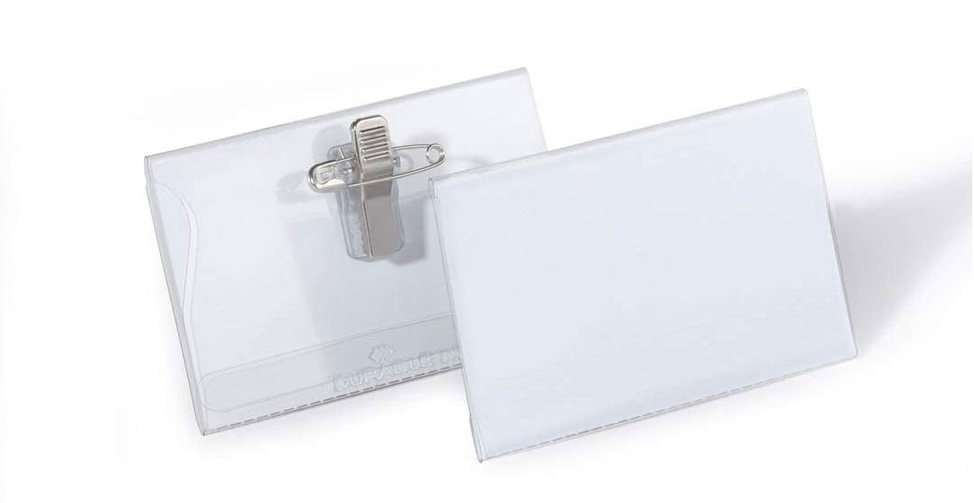 Бейдж горизонтальный 90*54мм., с комби-зажимом Durable - фото 5