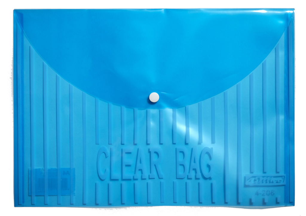 Папка-конверт на кнопці А4, 120мкм, напівпрозора, асорті 4Office - фото 2