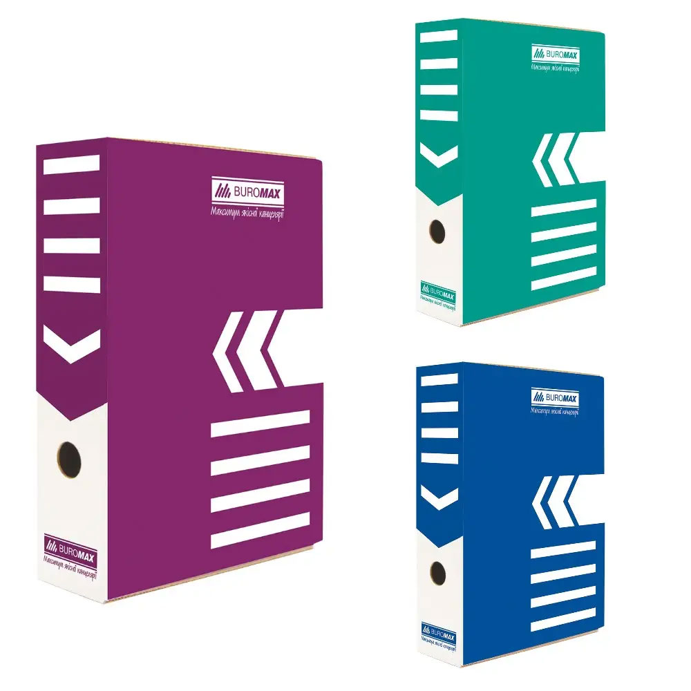 Коробка архівна А4, 80мм., фіолет. BuroMax - фото 2