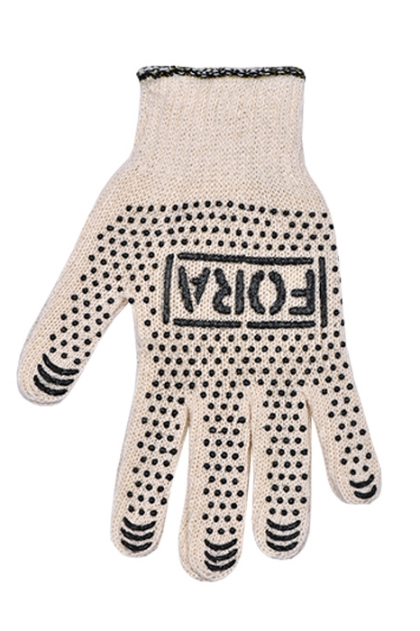 Перчатки вязаные трикотажные эконом FORA, ладошка ПВХ точка, 7 класс, 10 (XL) размер Doloni - фото 3