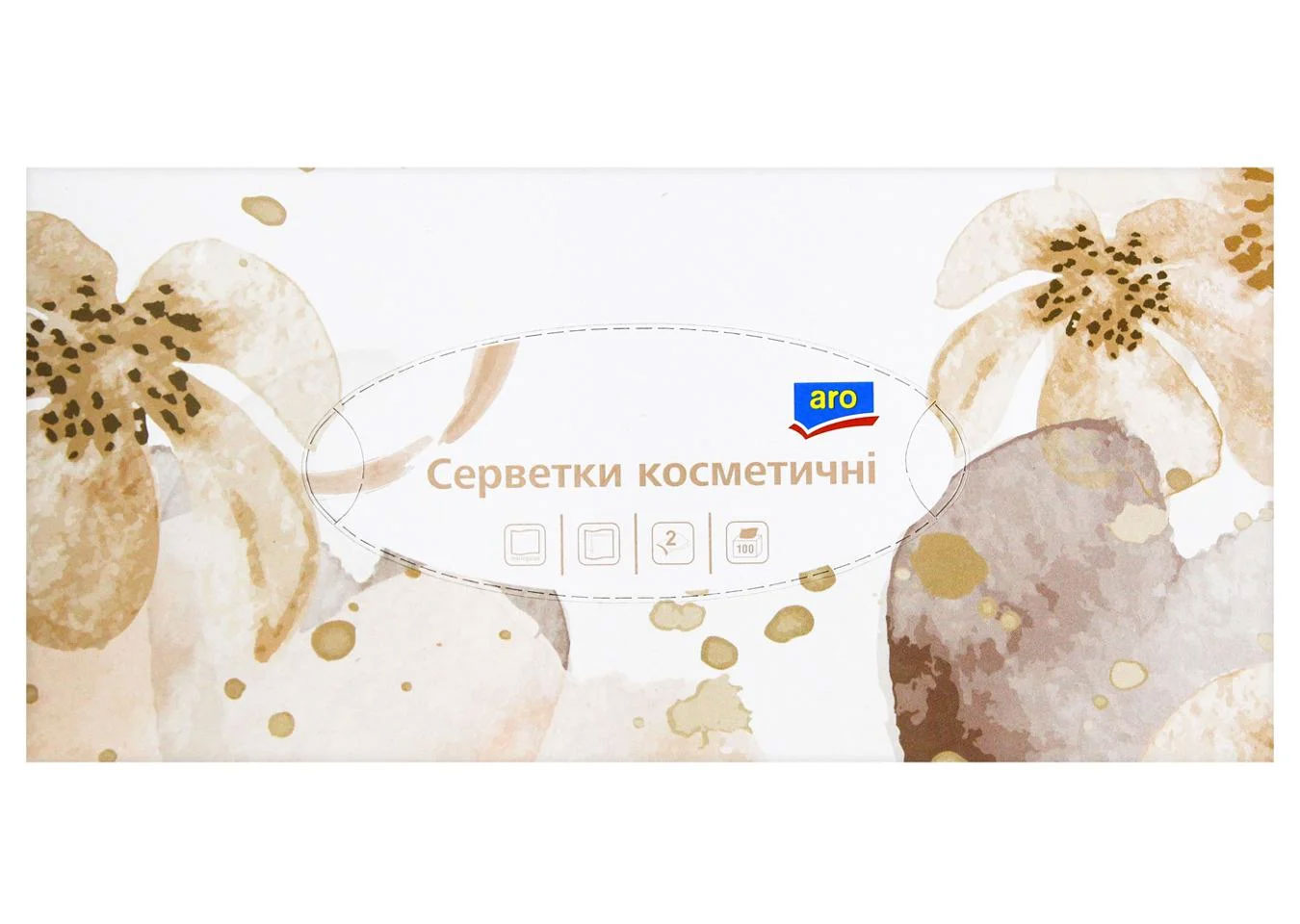 Салфетки косметические 2-х сл., 100шт./уп., ассорт. (4820202893936) ARO - фото 3