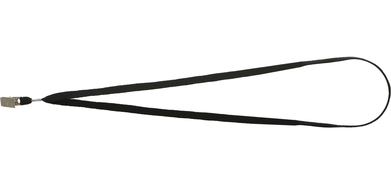 Стрічка для бейджа з металевим кліпом, ширина 10мм., довжина 465мм., чорн. BuroMax - фото 1